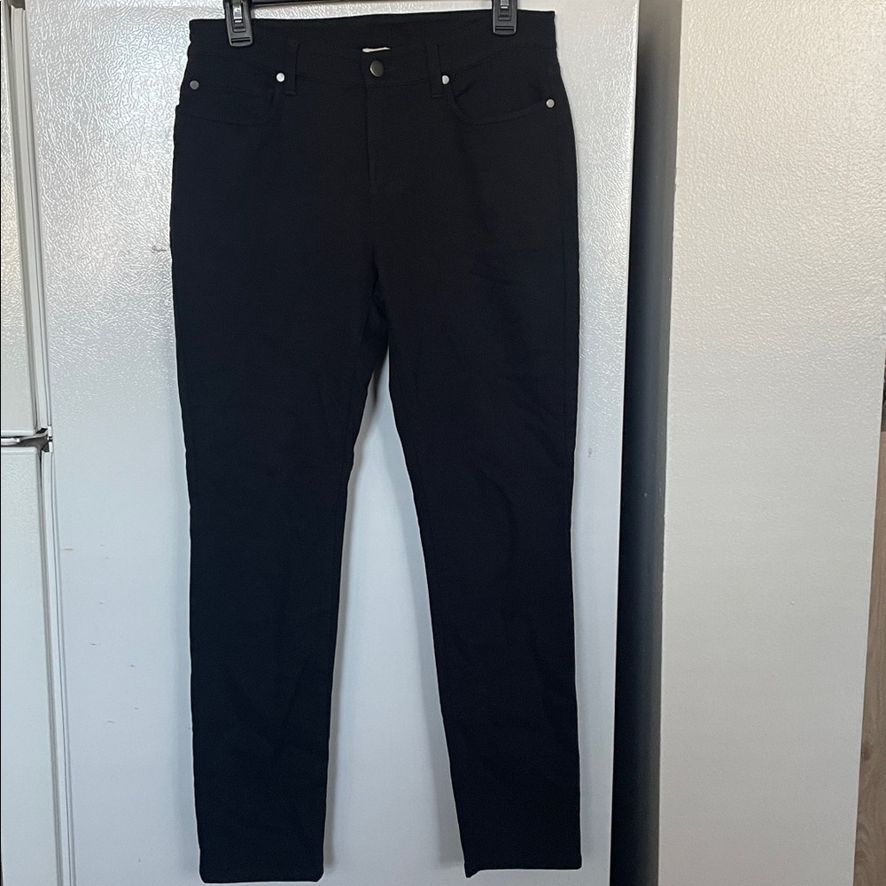 Eileen Fisher Petite 6P Cotton Black Pant Sleek Versatile
